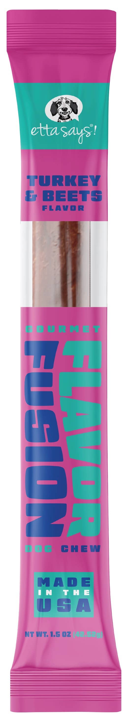 Etta Says! Flavor Fusion Dog Chew Turkey & Beets 1.5oz