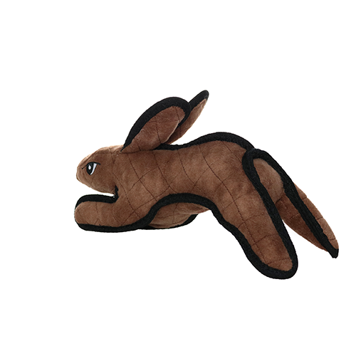 Tuffy Barnyard Rabbit - Brown, Durable, Squeaky Dog Toy