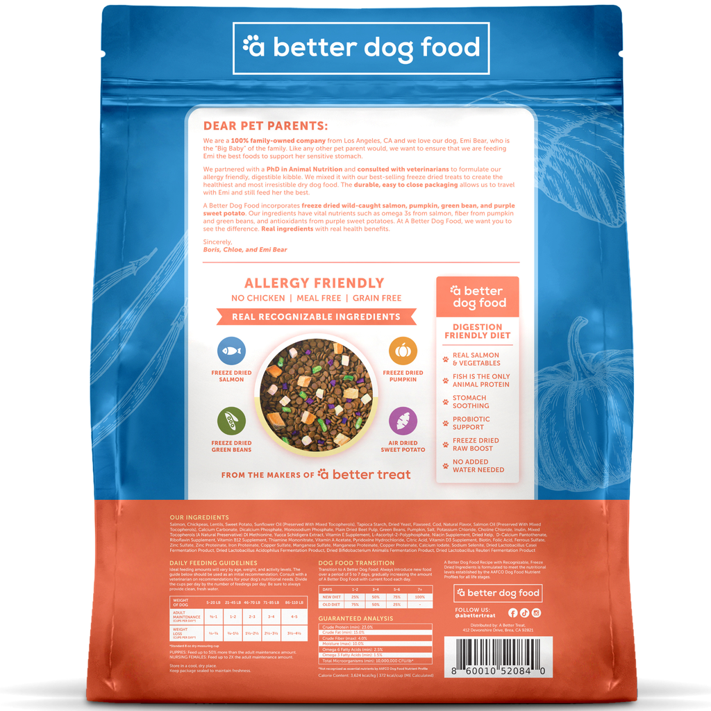 A Better Dog Food - Allergy Friendly Ocean Blend - | No Chicken, Only Fish Animal Protein, No Meal Ingredients, Grain Free | Raw You Can See: 3 lbs