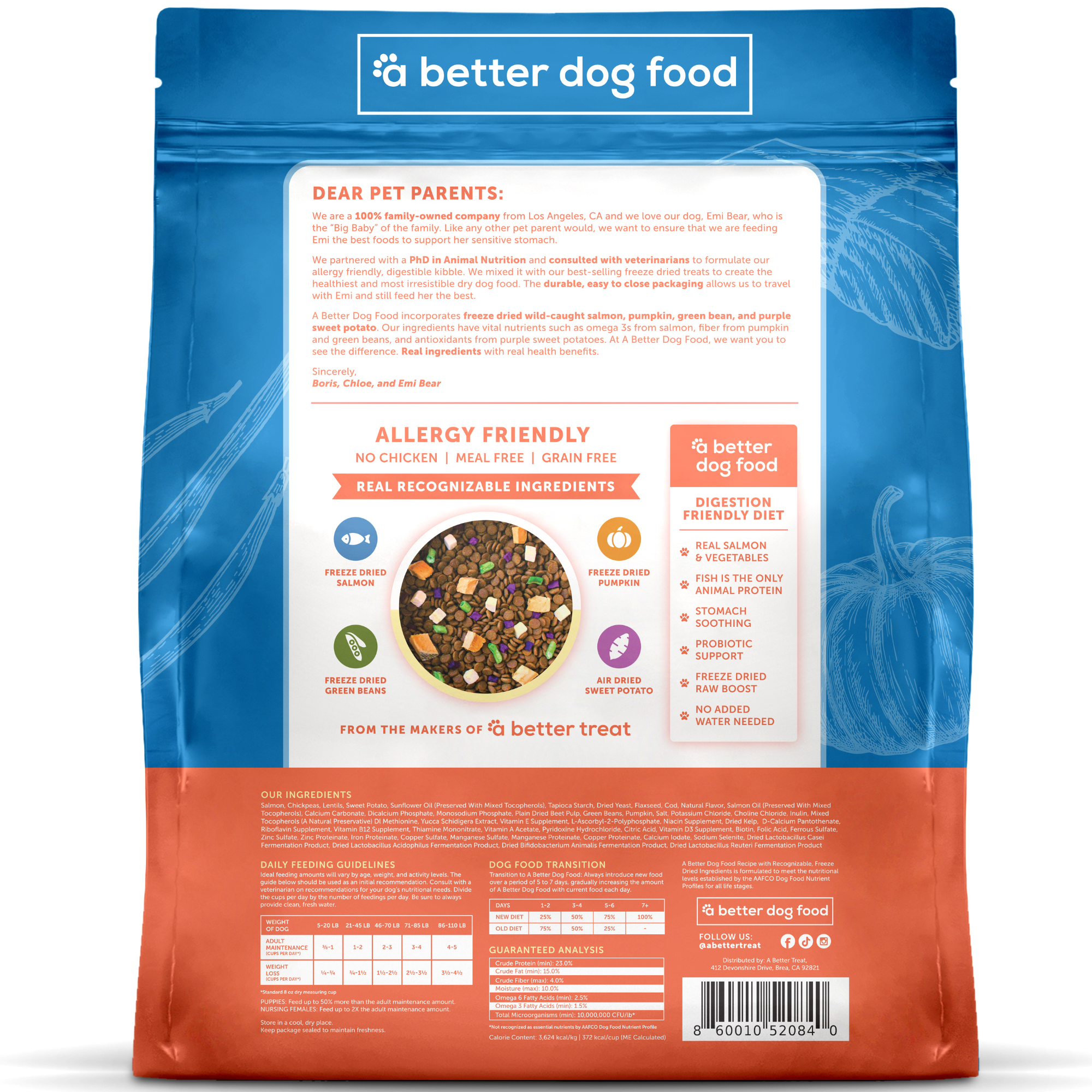A Better Dog Food - Allergy Friendly Ocean Blend - | No Chicken, Only Fish Animal Protein, No Meal Ingredients, Grain Free | Raw You Can See: 3 lbs