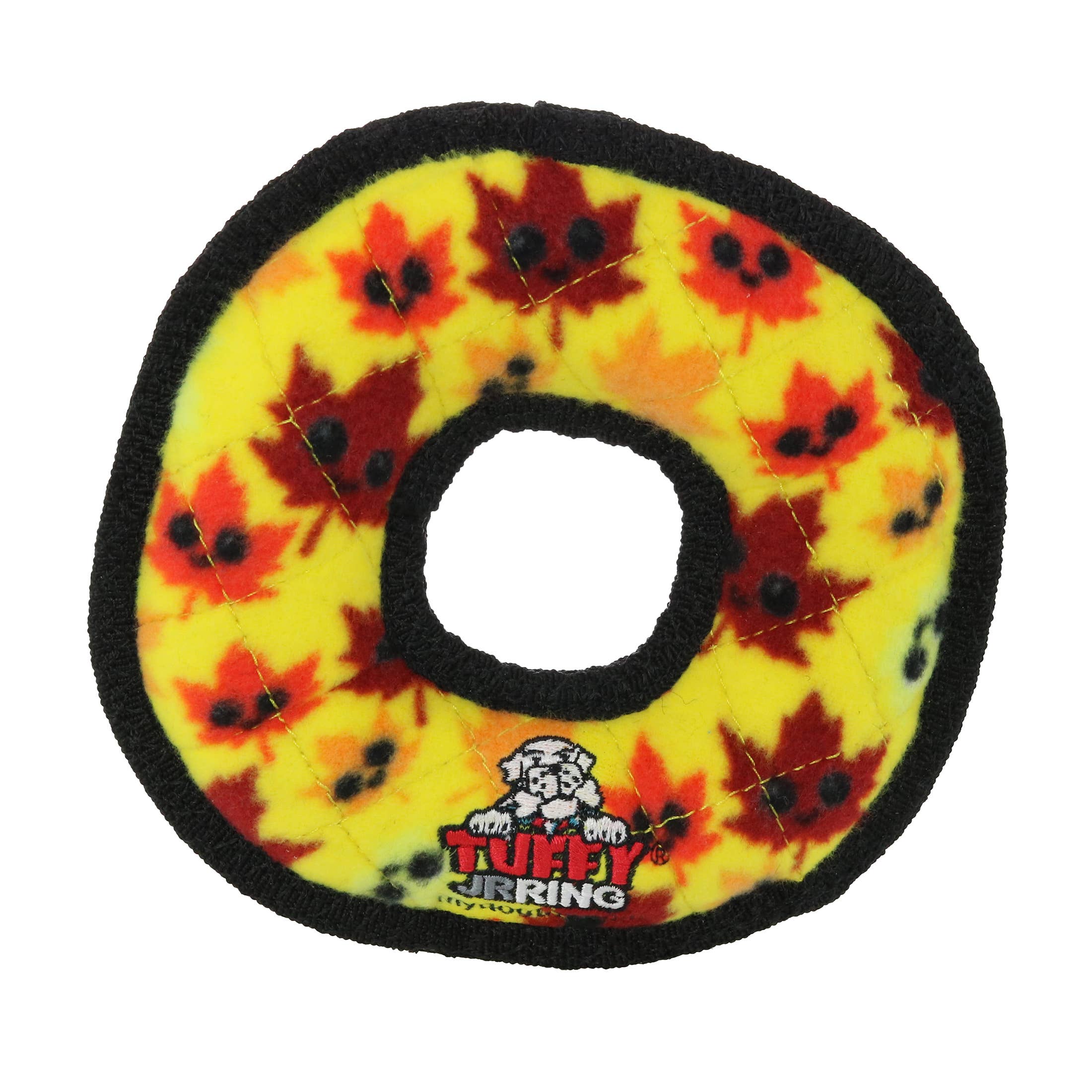 Tuffy Holiday Jr Ring Leaves, Durable Squeaky Dog Toy