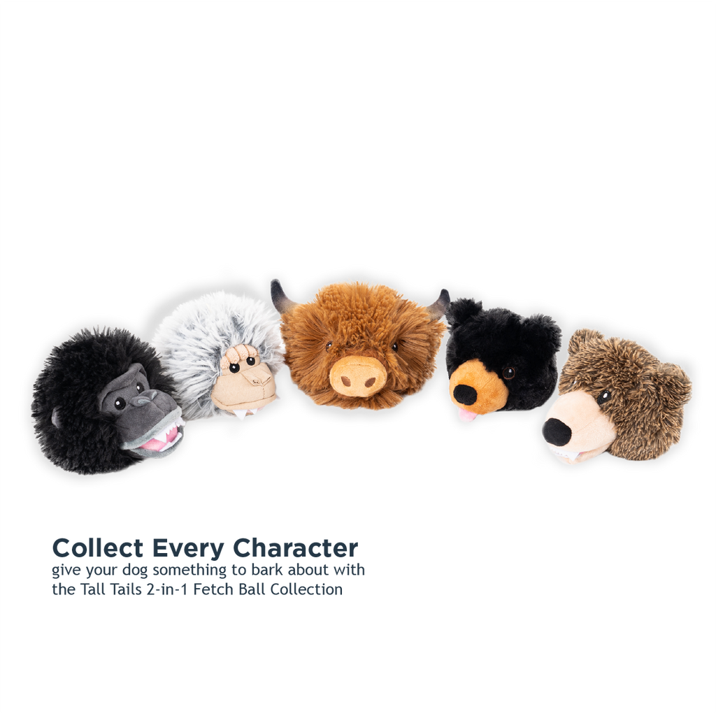 Highland Cow 2-in-1 Fetch Ball Dog Toy