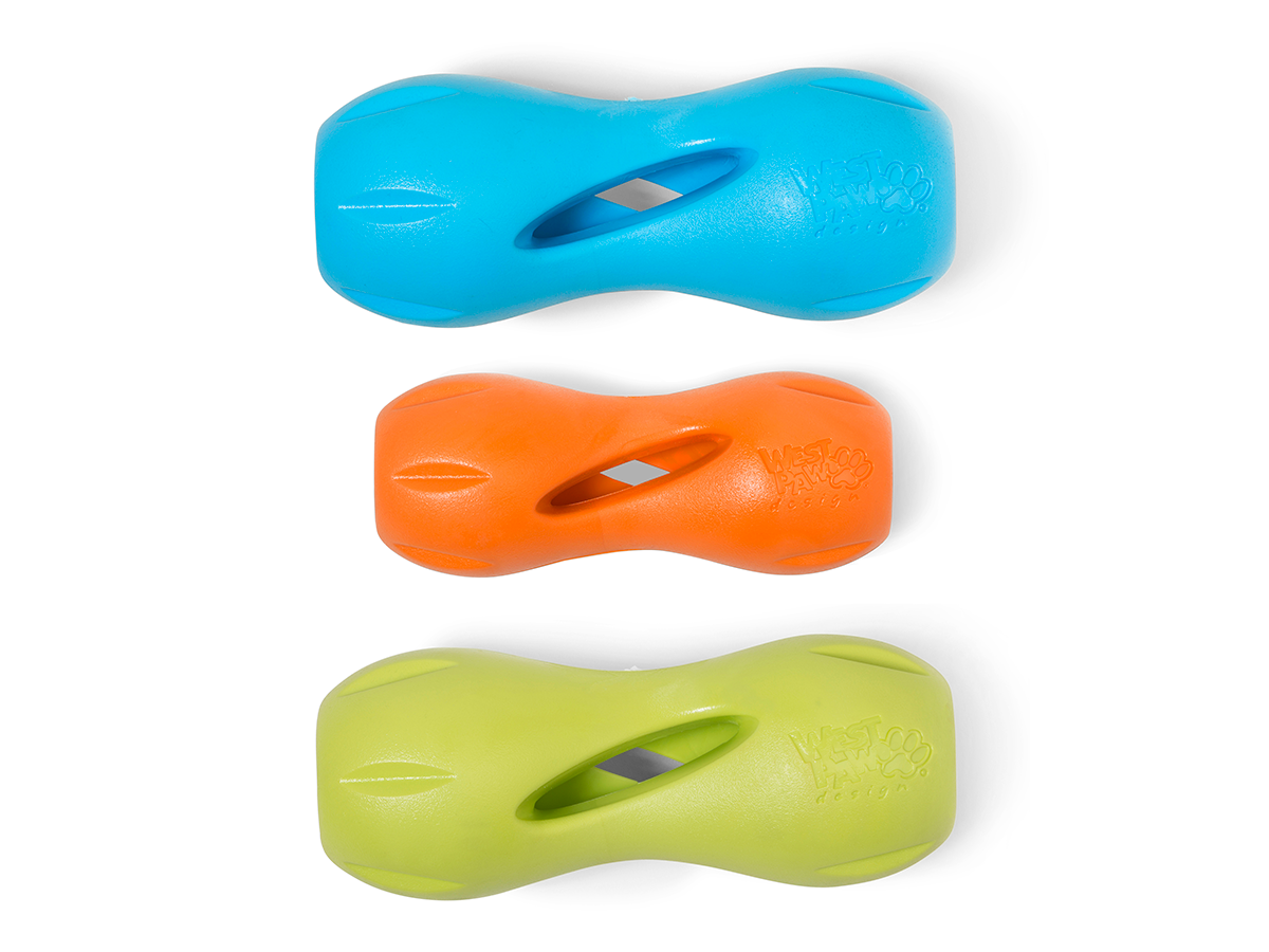 Qwizl® Dog Puzzle Treat-Dispensing Enrichment Toy: Tangerine / S