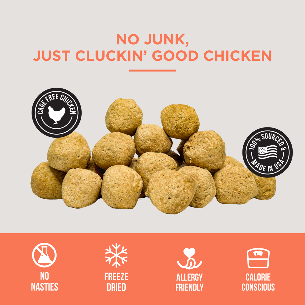 The Only Freeze Dried Chicken Meatballs Dogs Need: Sample Bag - Approx. 1 oz
