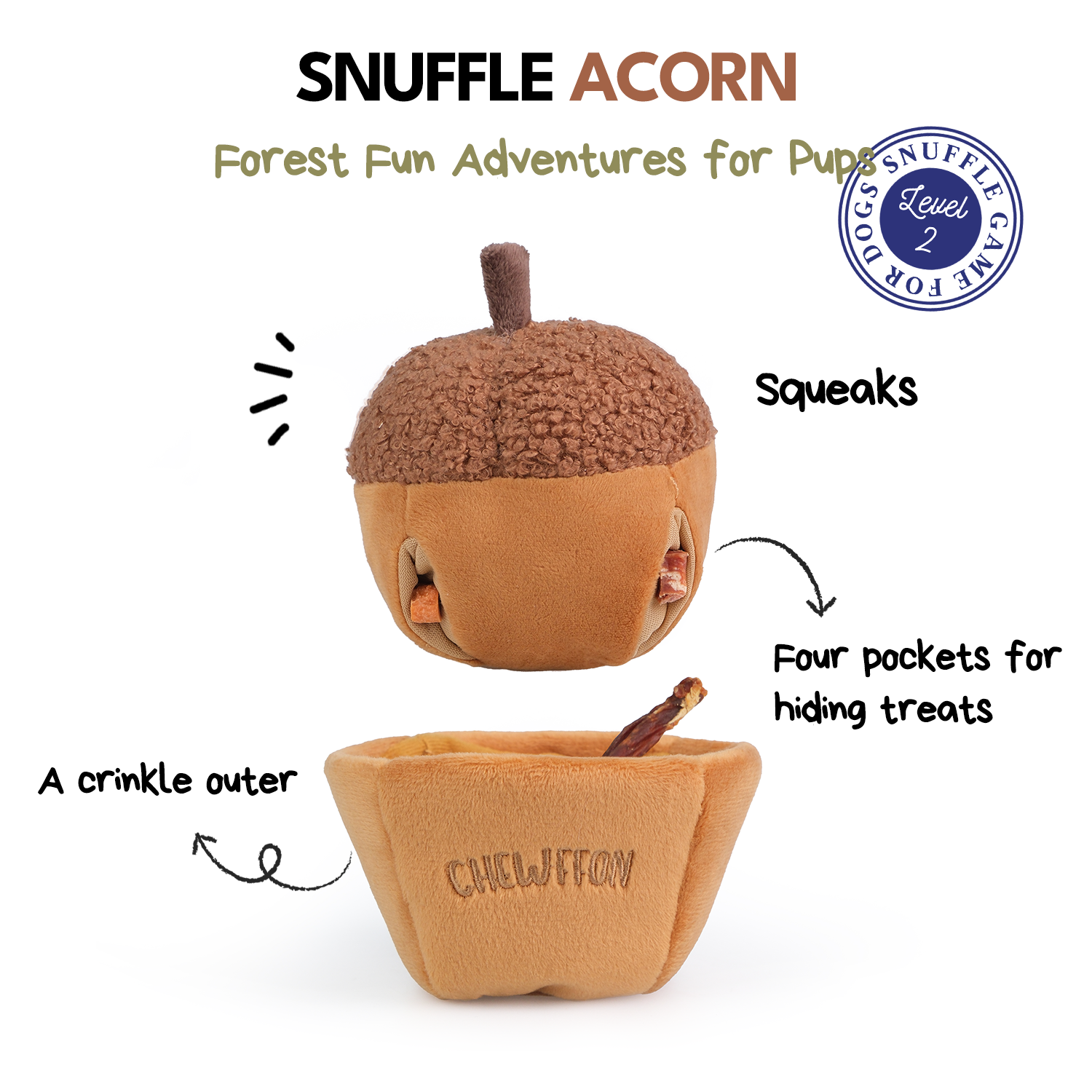 Acorn Snuffle & Squeaky Toy
