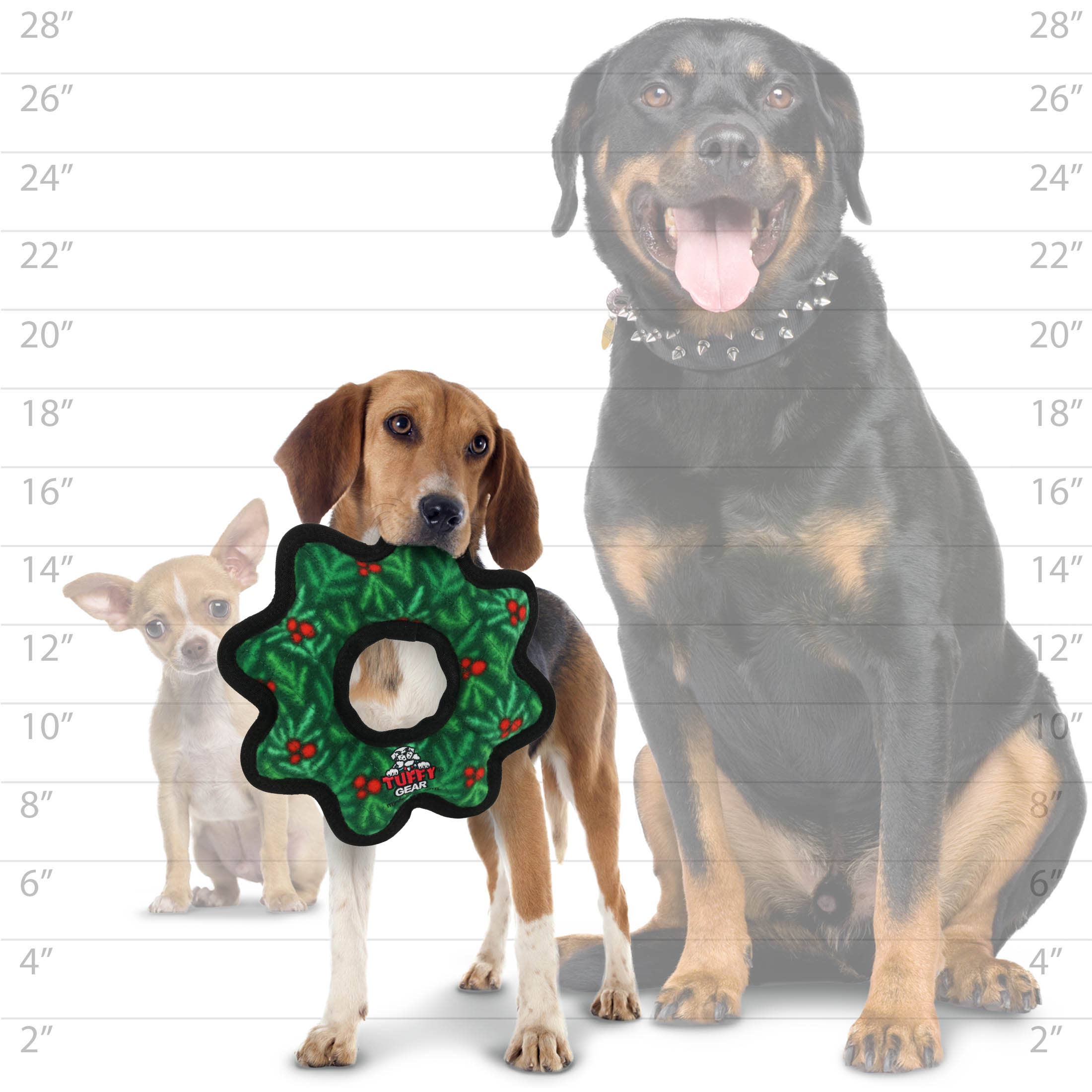 Tuffy Holiday Medium Gear Ring Wreath, Durable Dog Toy