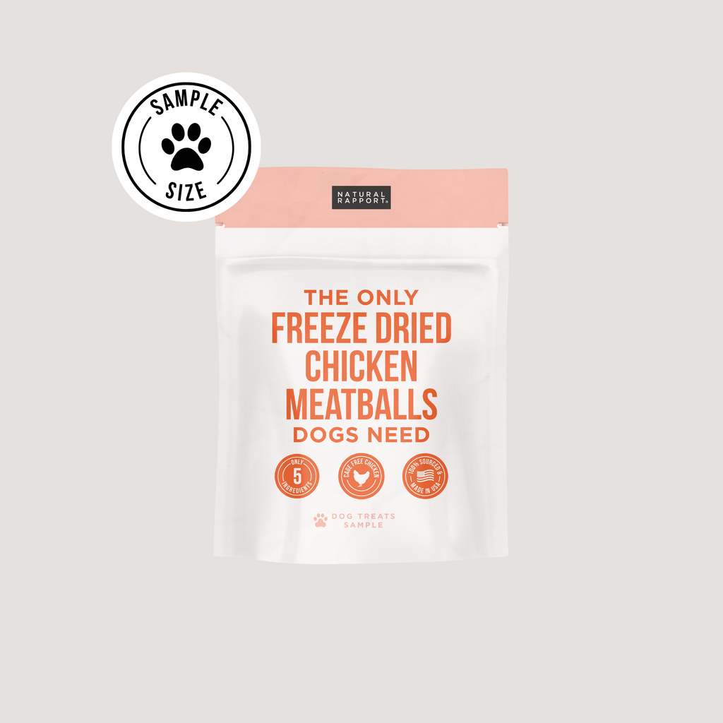The Only Freeze Dried Chicken Meatballs Dogs Need: Sample Bag - Approx. 1 oz
