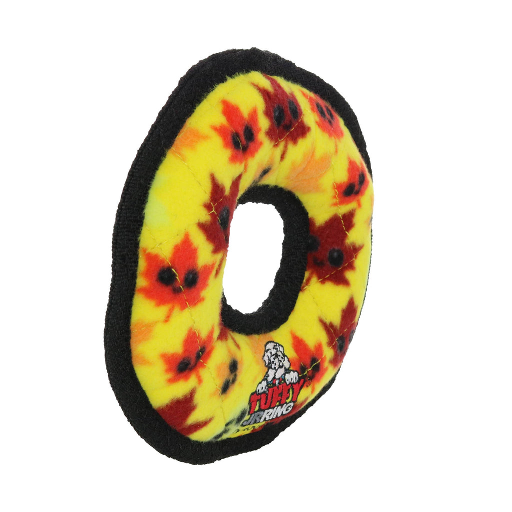 Tuffy Holiday Jr Ring Leaves, Durable Squeaky Dog Toy