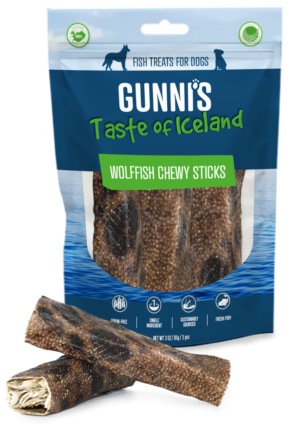 3 PACK WOLFFISH CHEWY STICKS