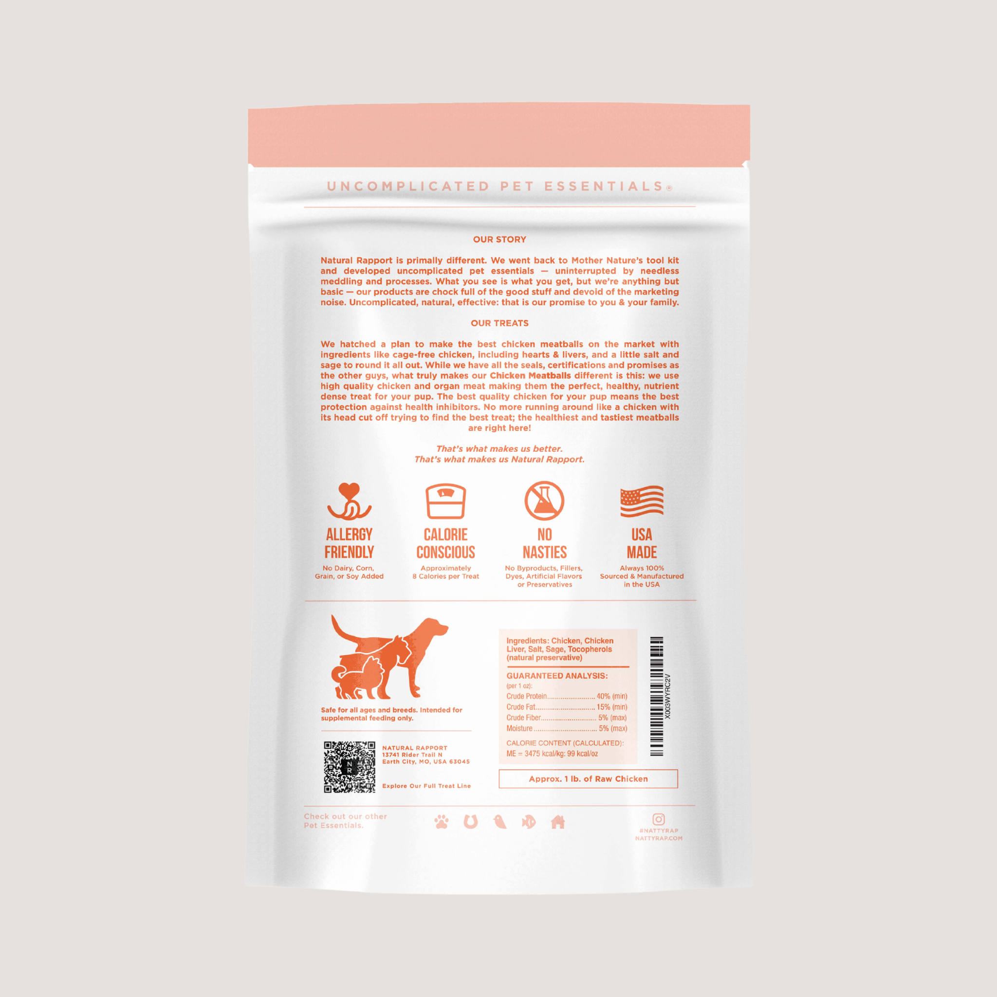 The Only Freeze Dried Chicken Meatballs Dogs Need: Sample Bag - Approx. 1 oz