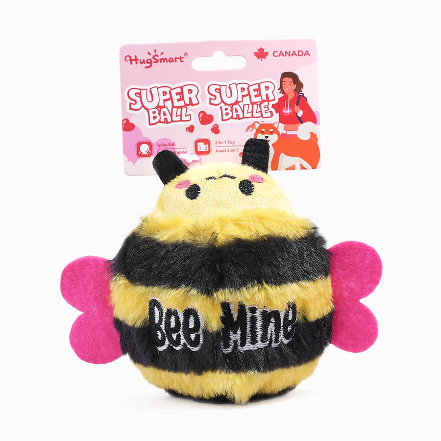 HugSmart Pet - Woof Love  | Bee Mine - Dog Ball Toy