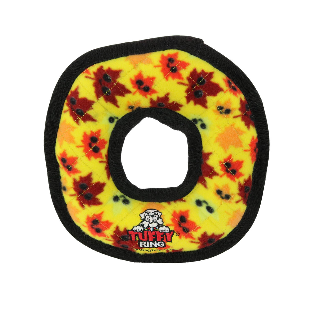 Tuffy Holiday Medium Ring Leaves, Durable Squeaky Dog Toy