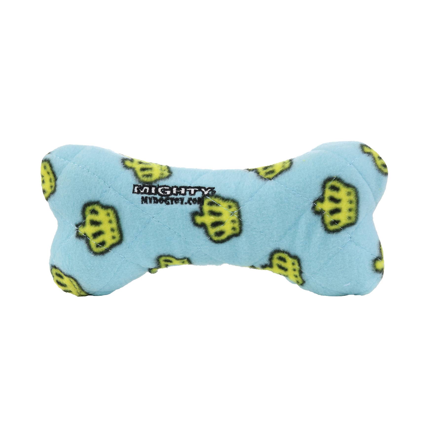 Mighty Bone- Medium Blue Squeaky Dog Toy, No Stuffing