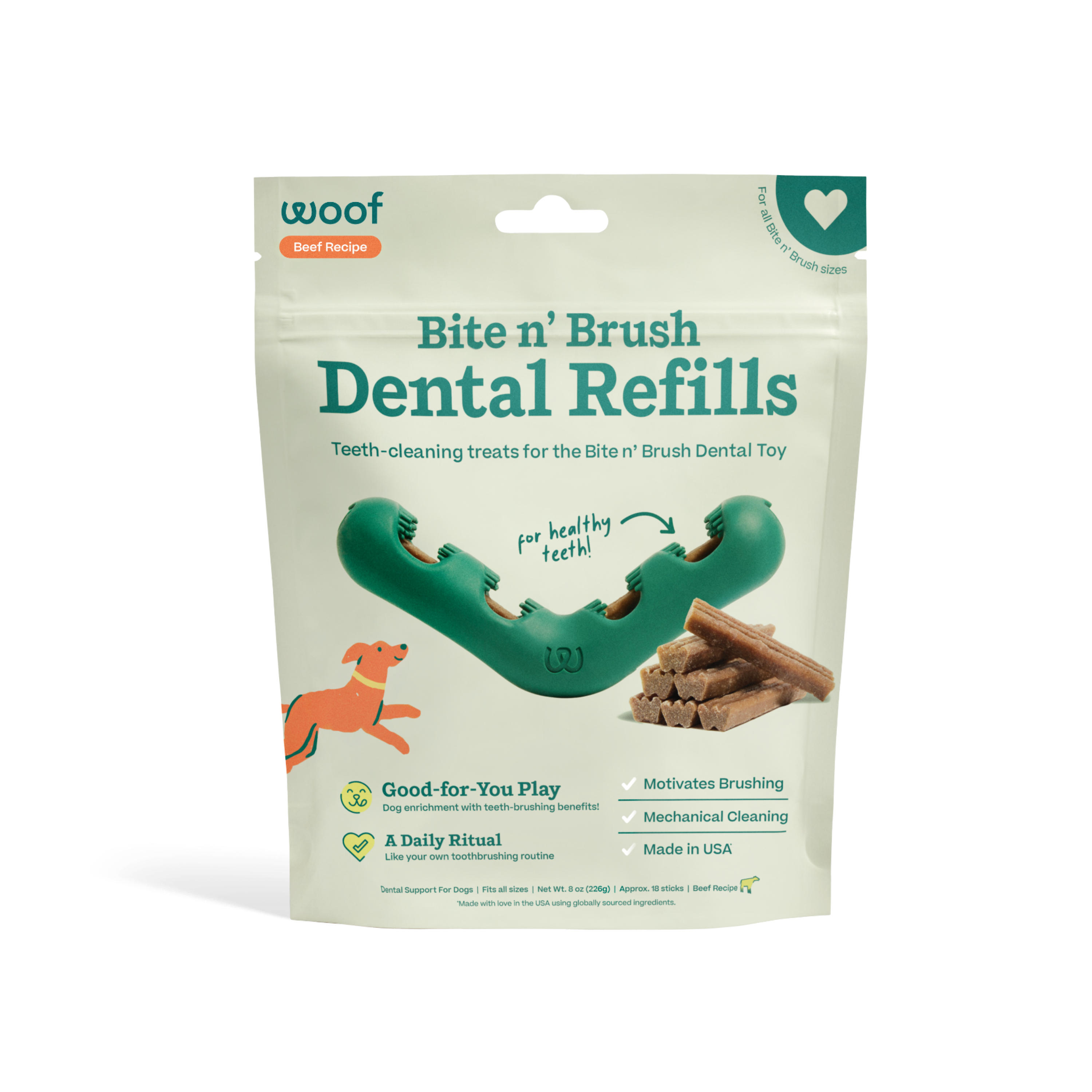 Bite N' Brush Dental Refills Beef