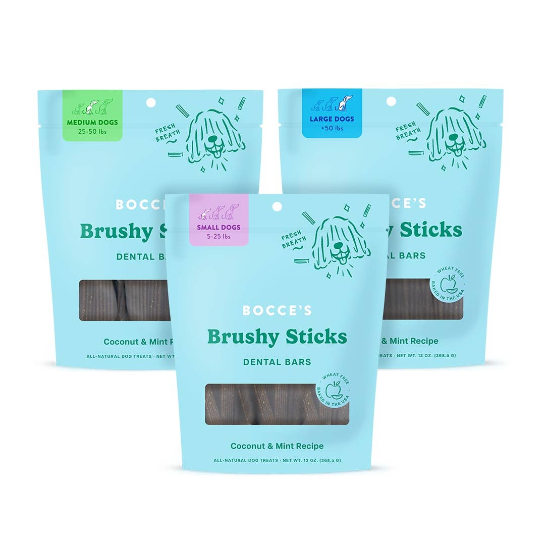 Bocce's Bakery Dailies Brushy Sticks Dog Dental Treats: Medium