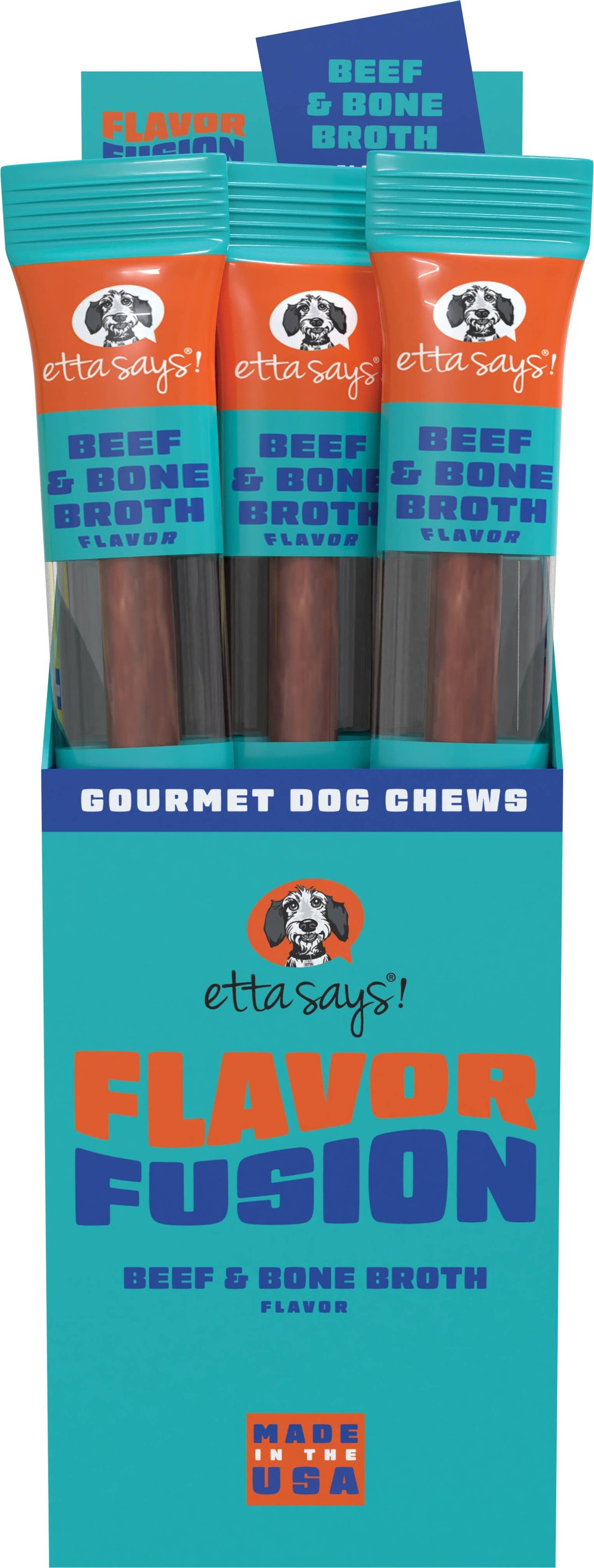 Etta Says! Flavor Fusion Dog Chew Beef & Bone Broth 1.5 oz