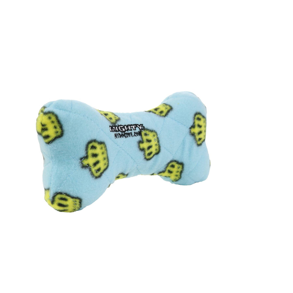 Mighty Bone- Medium Blue Squeaky Dog Toy, No Stuffing