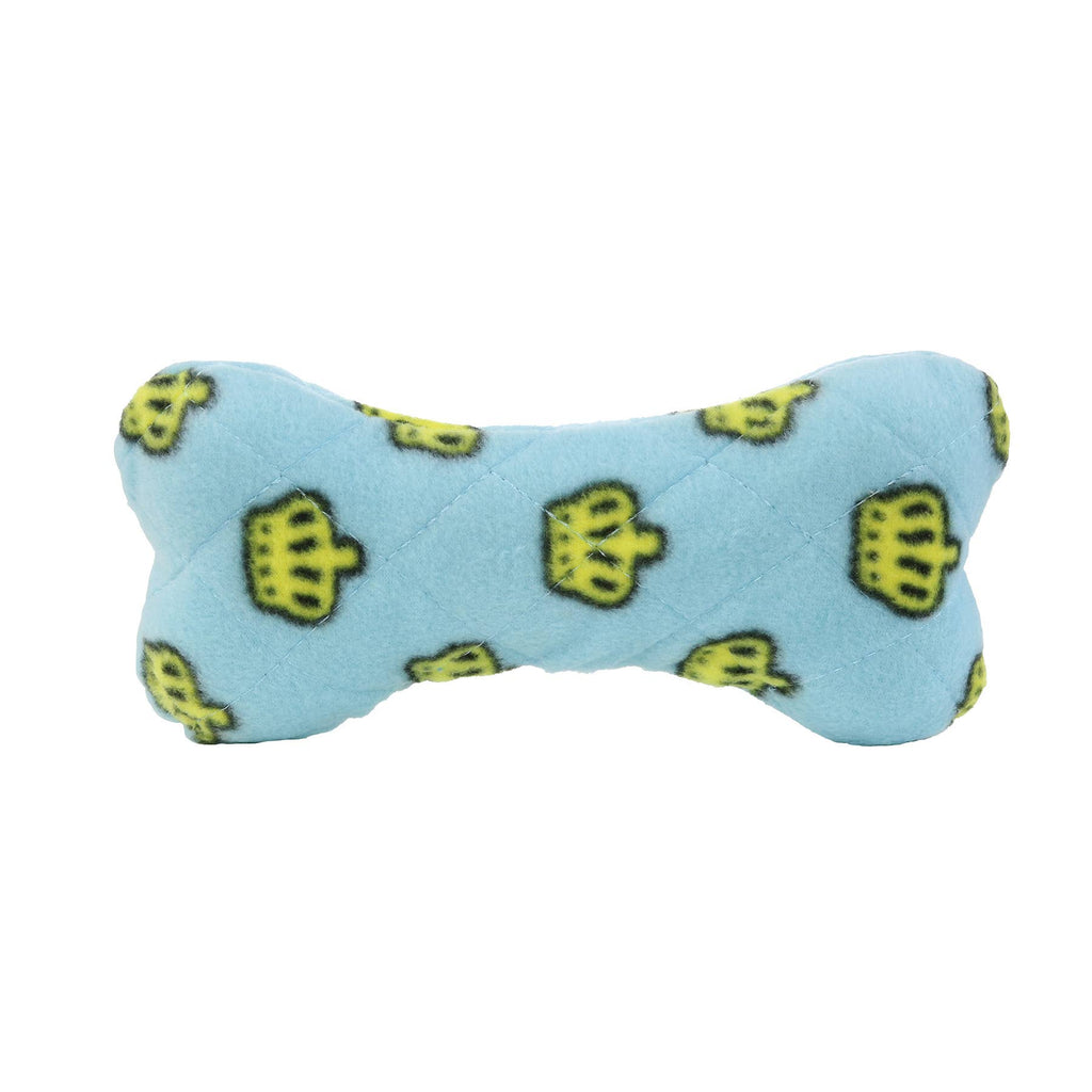 Mighty Bone- Medium Blue Squeaky Dog Toy, No Stuffing