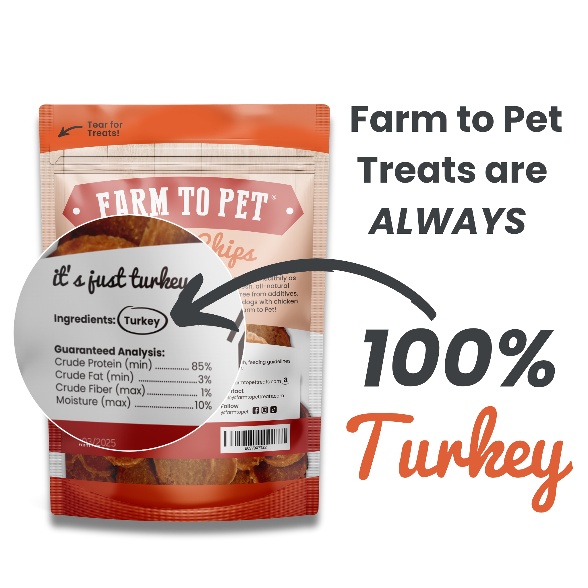Turkey Chips Dog Treats: 12oz