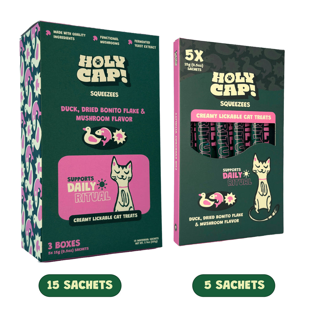 HOLY CAP Squeezees (CAT) Daily Ritual Lickable Treats, 5pc