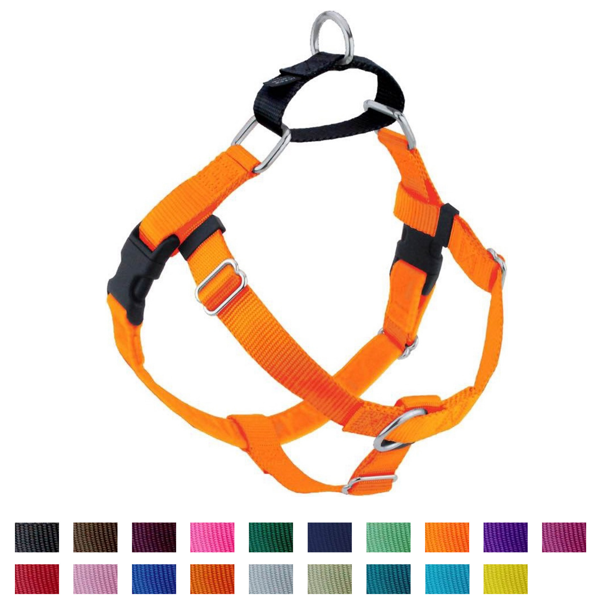 Neon Orange Freedom No-Pull Dog Harness Only: 1" X Large