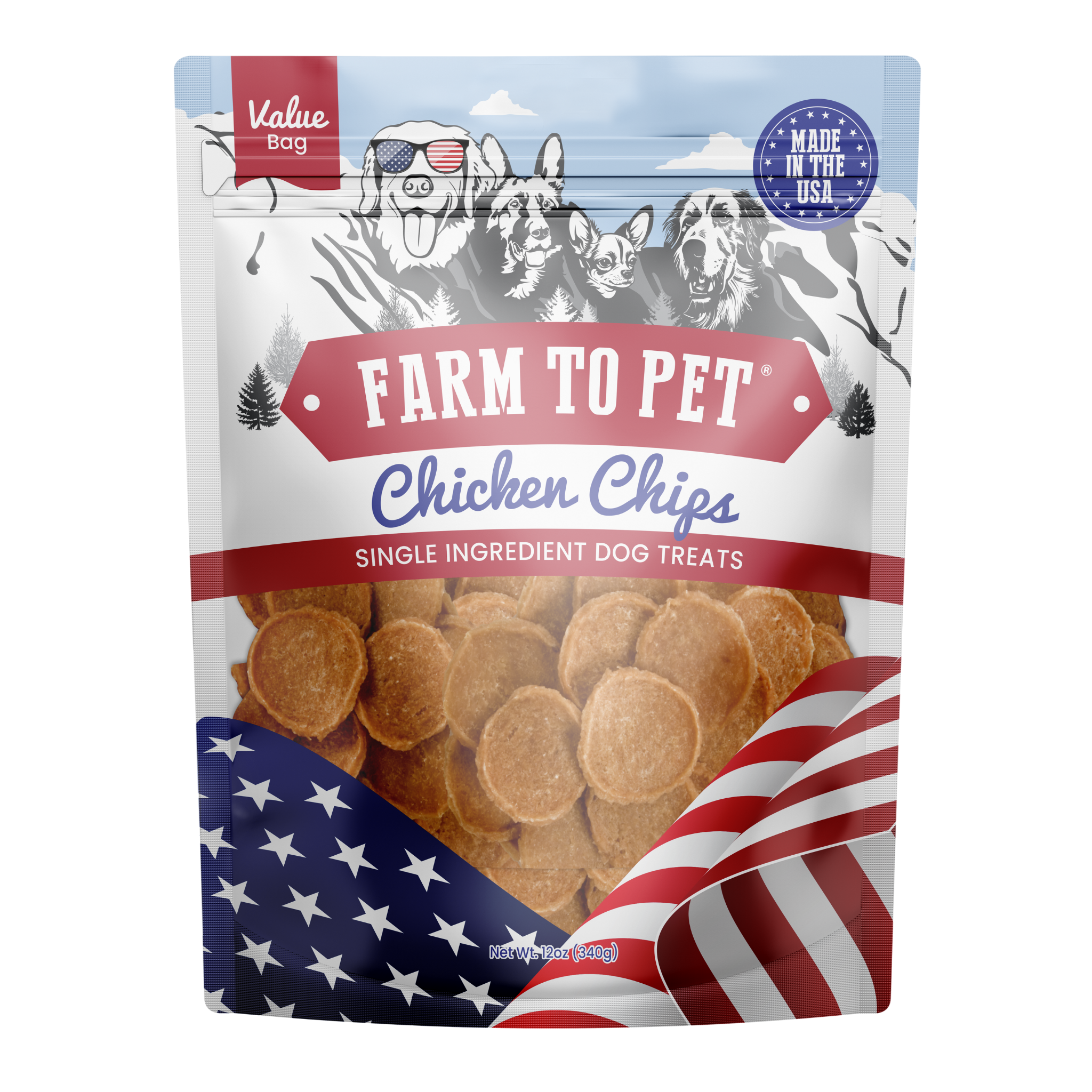 Americana Chicken Chips Dog Treats: 4oz