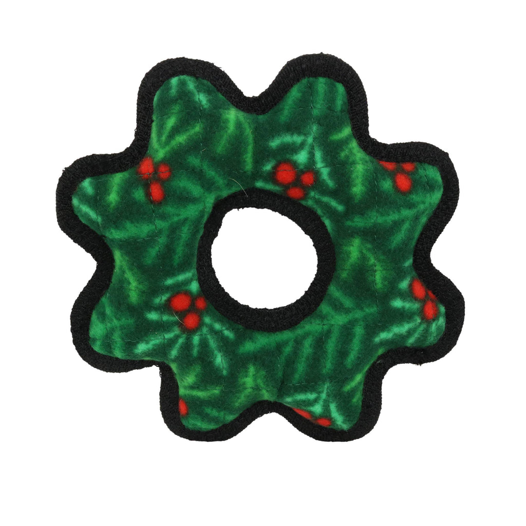 Tuffy Holiday Junior Gear Ring Wreath, Durable Dog Toy
