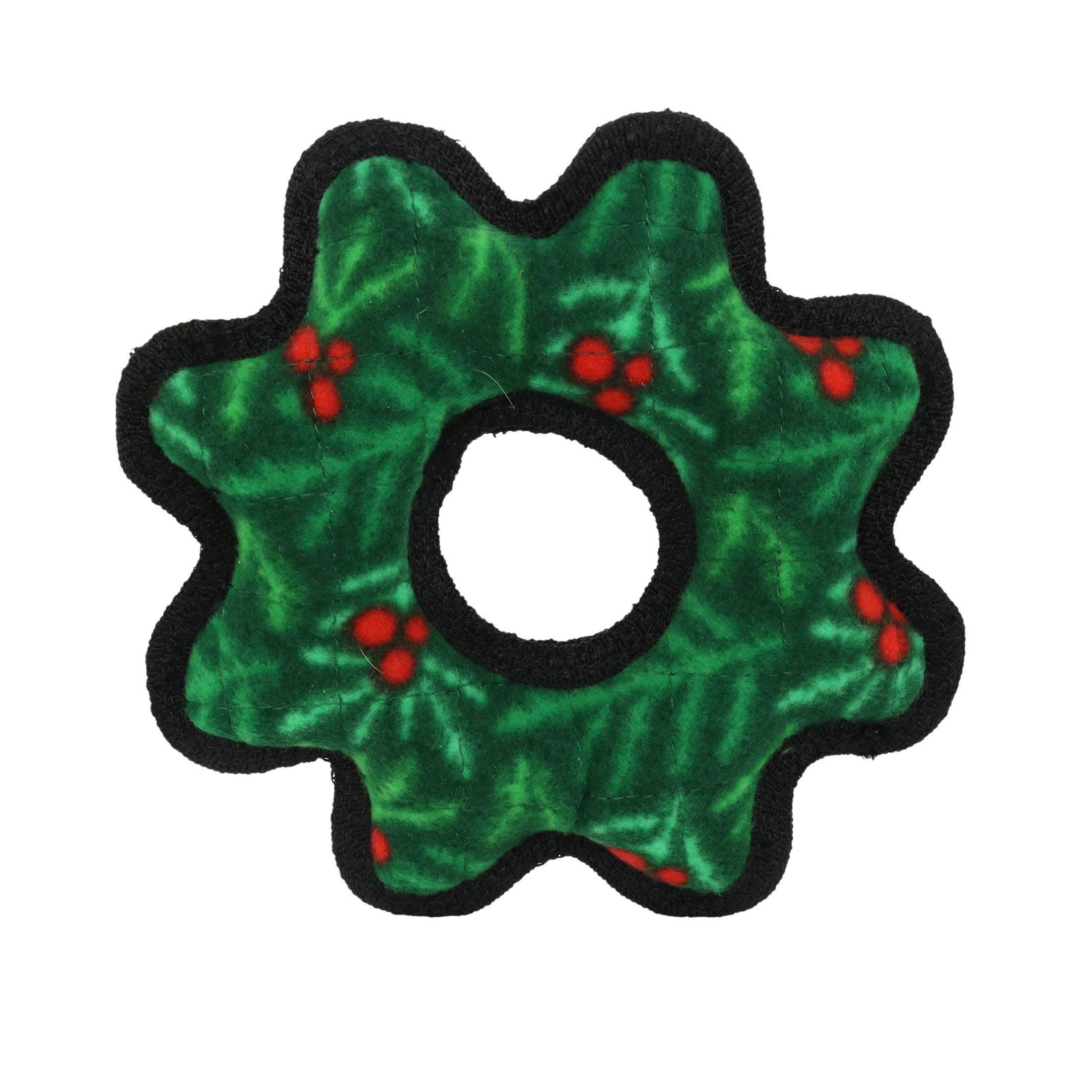 Tuffy Holiday Junior Gear Ring Wreath, Durable Dog Toy