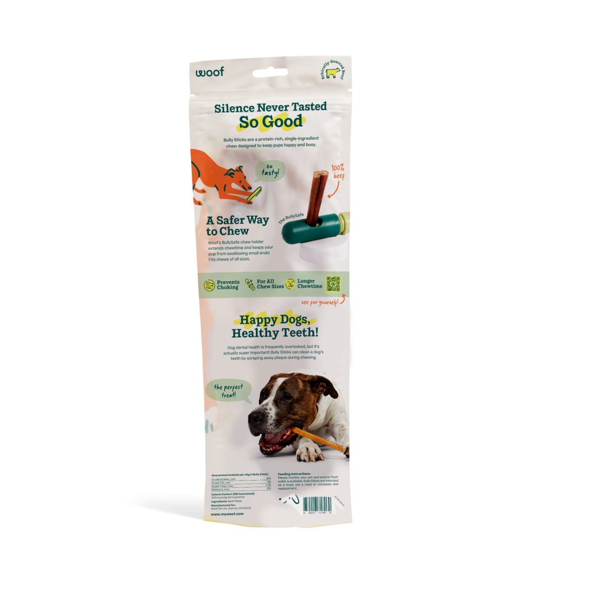 BullySafe Chews - BullySticks: Beef / 6-inch 5 pack