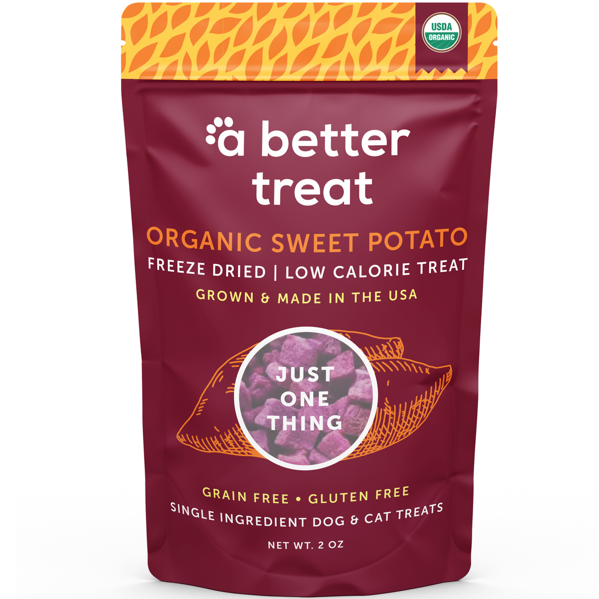 Organic Freeze Dried Purple Sweet Potato Dog and Cat Treats: Standard 1 Pack
