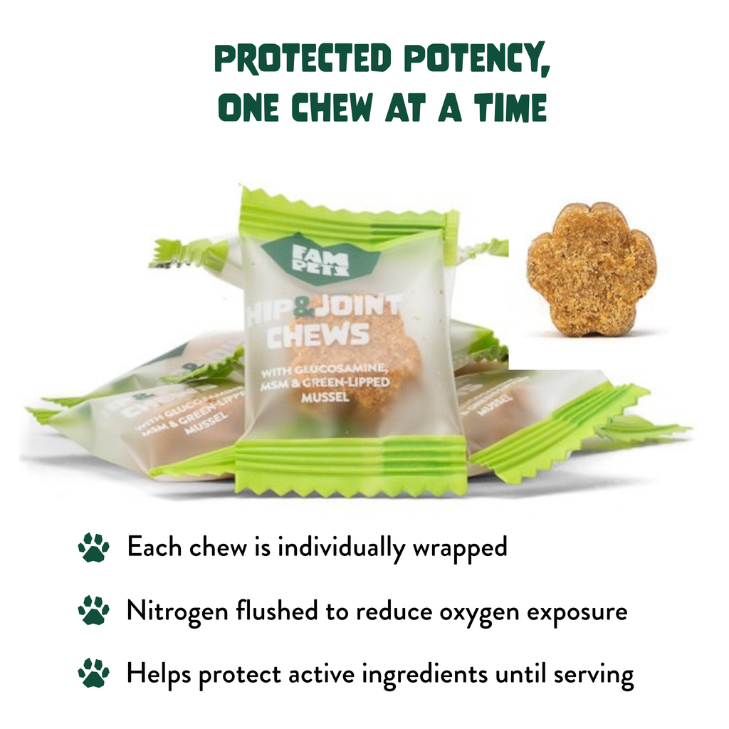 Hip & Joint Soft Chews for Dogs - Glucosamine, MSM, Chondroitin: 30 Chews