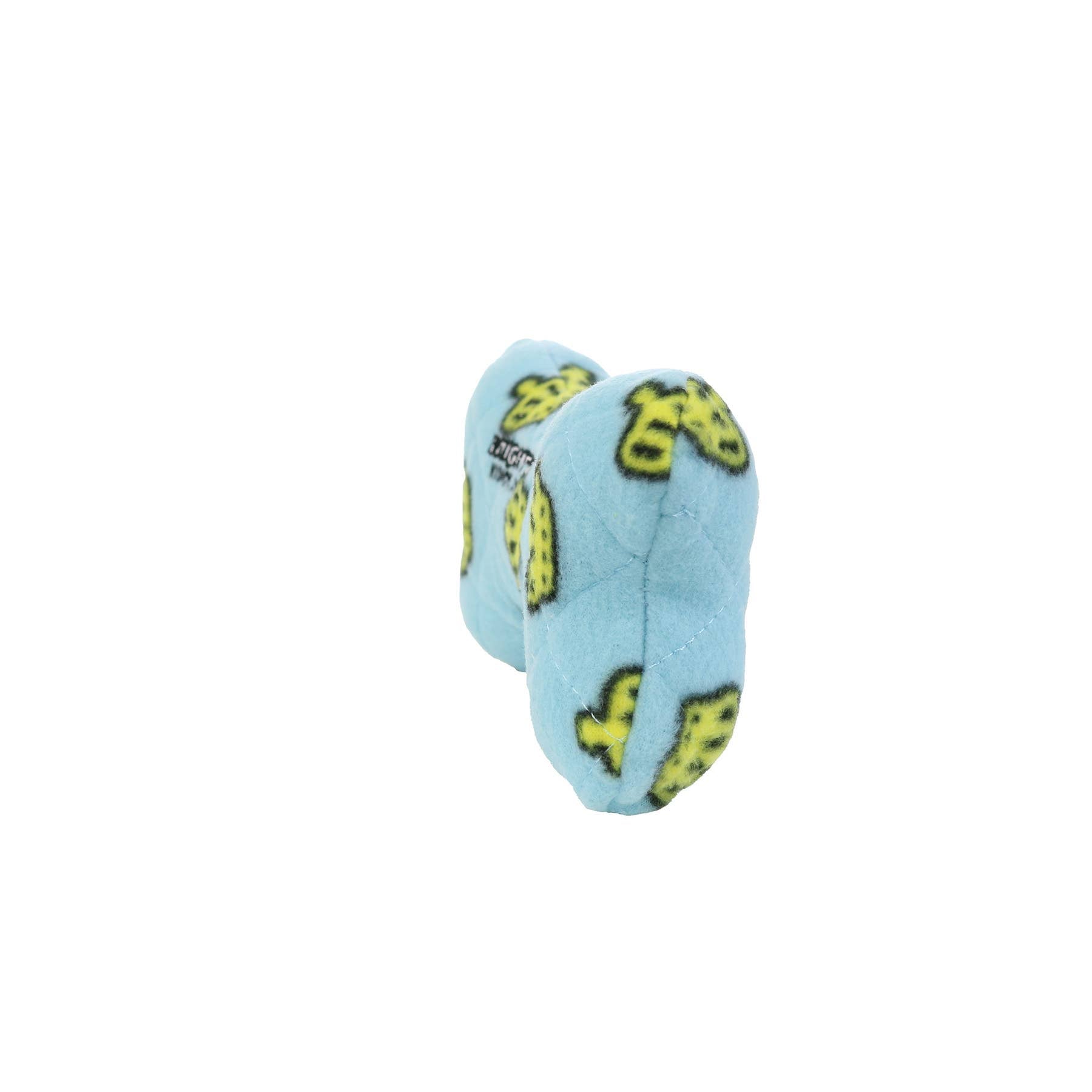 Mighty Bone- Medium Blue Squeaky Dog Toy, No Stuffing