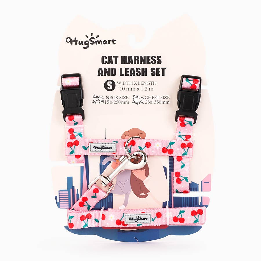 HugSmart Pet - Cat Harness & Leash Set | Cherry