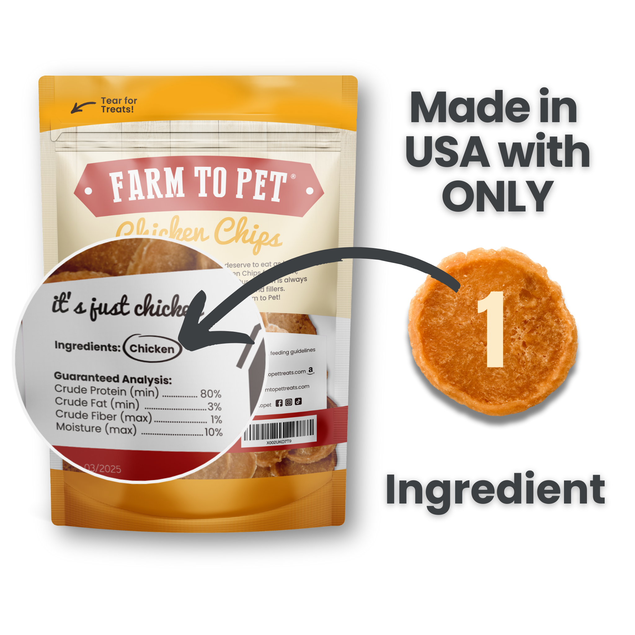 Chicken Chips Dog Treats: 12oz