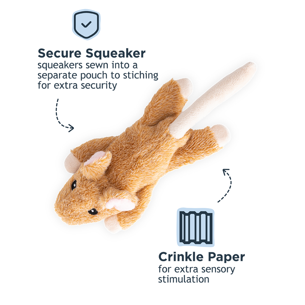 Stuffless Mouse Squeaker Dog Toy