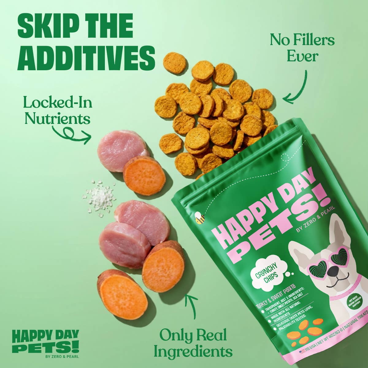 Happy Day Pets Turkey & Sweet Potato Chips Dog Treats