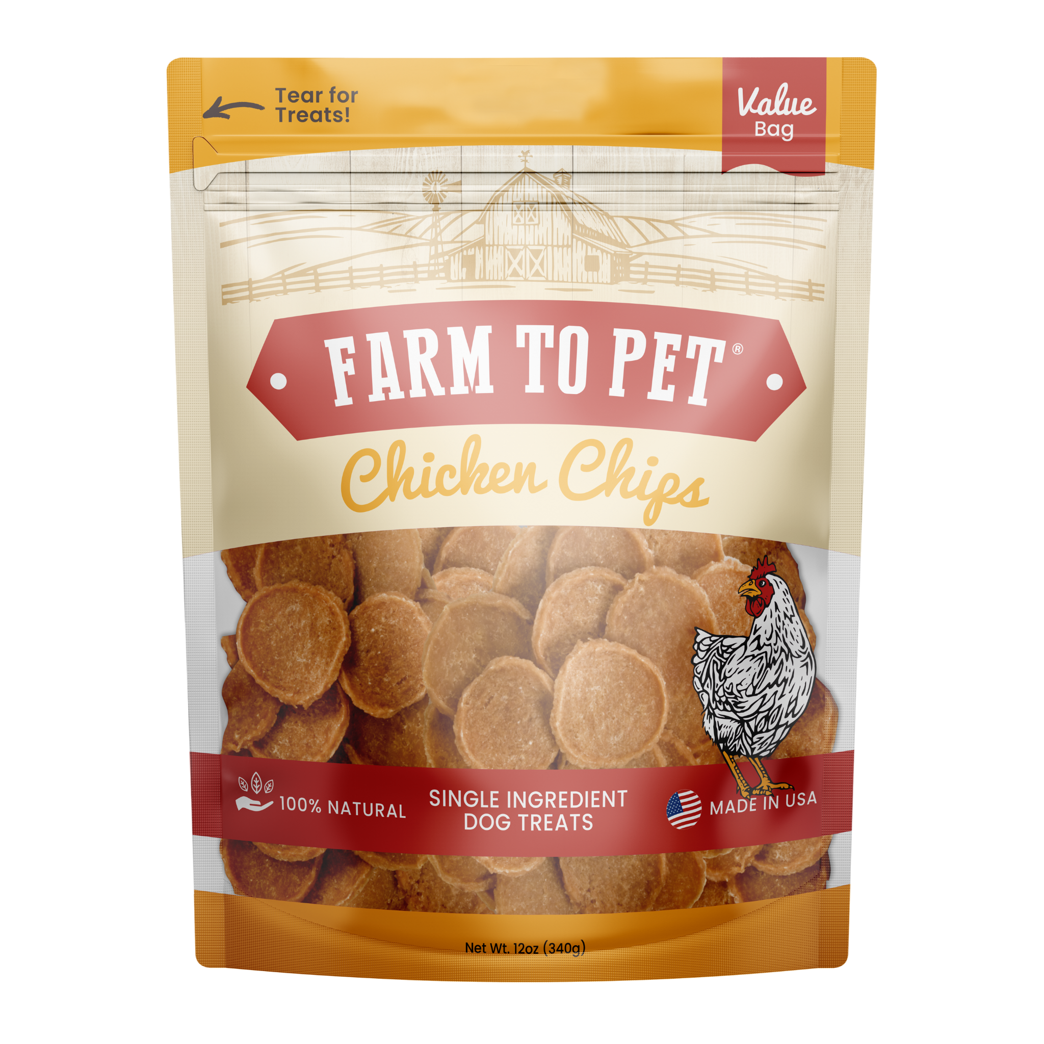 Chicken Chips Dog Treats: 12oz
