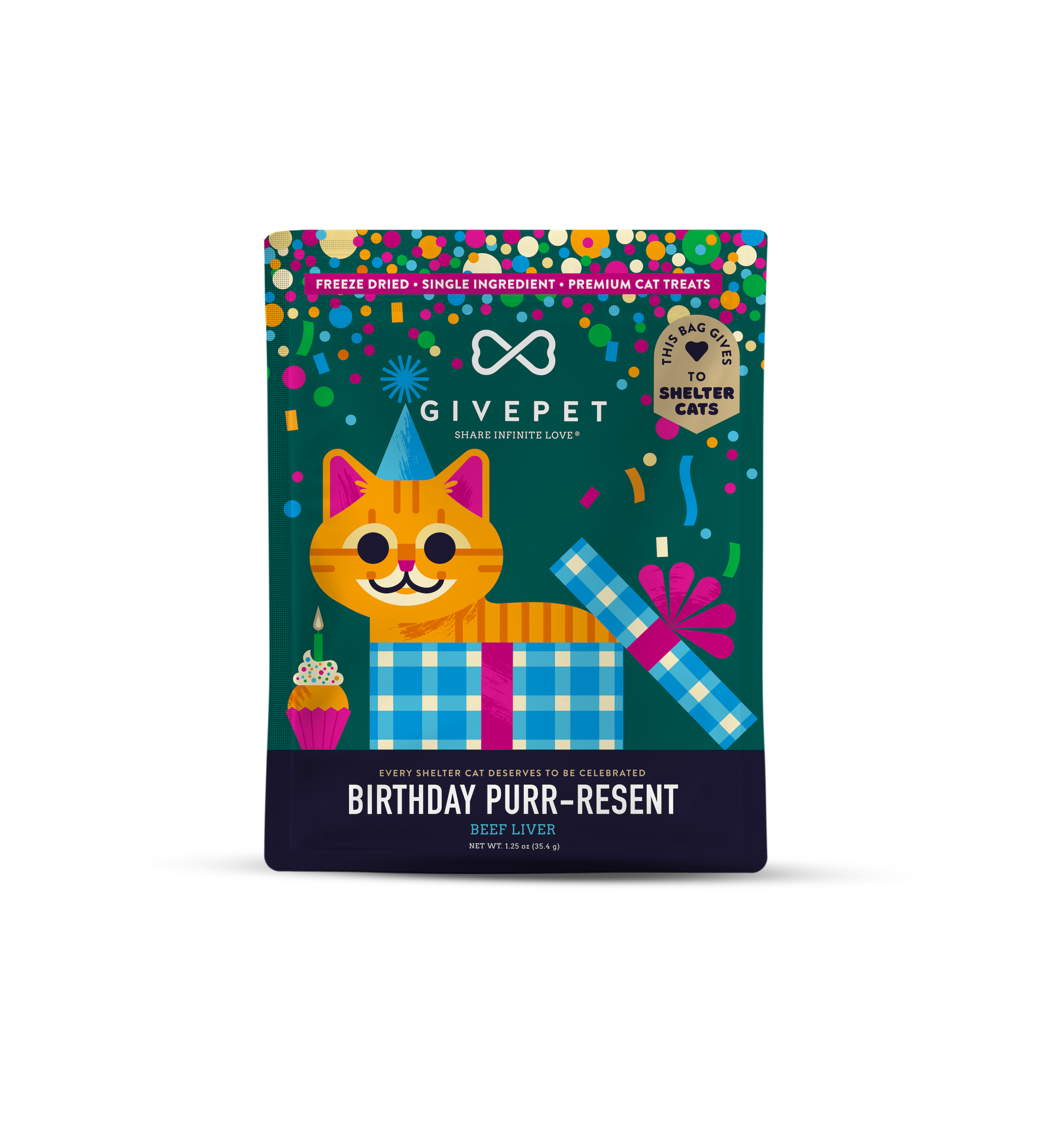 GivePet Birthday Purr-resnt Freeze Dried Cat Treats