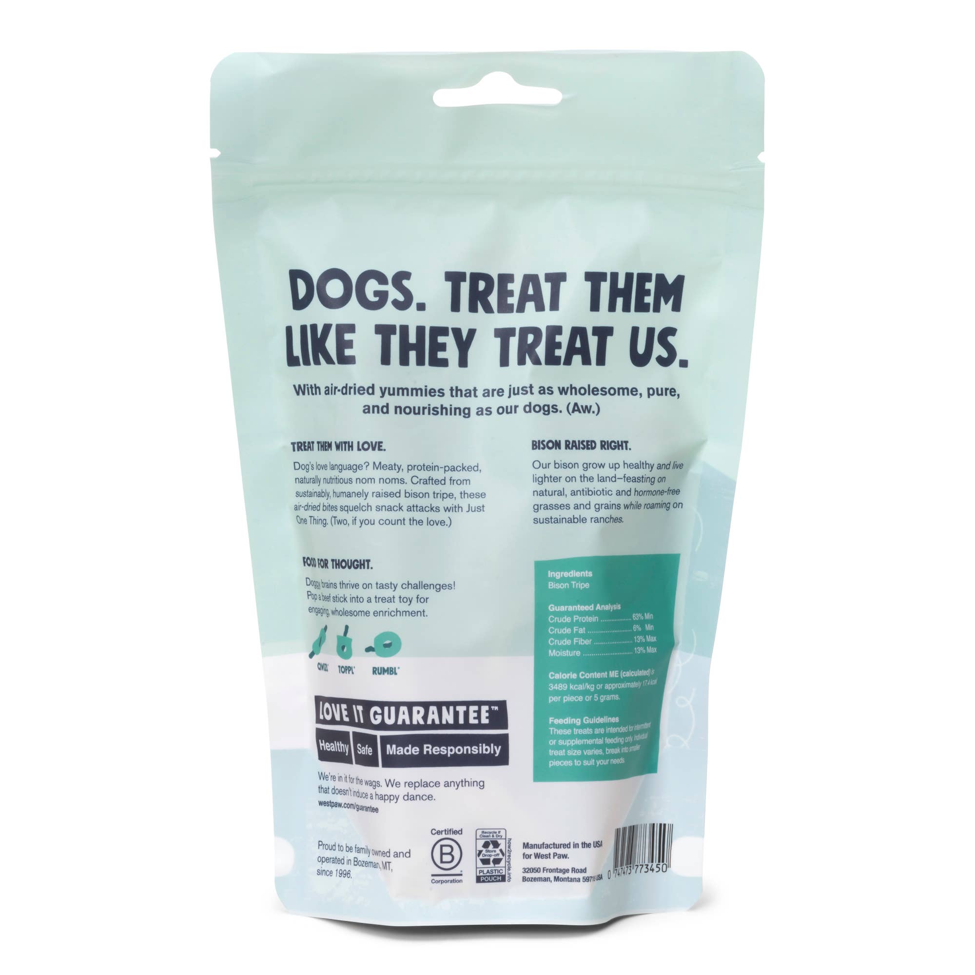Air-Dried Bison Tripe Single Ingredient Dog Treats