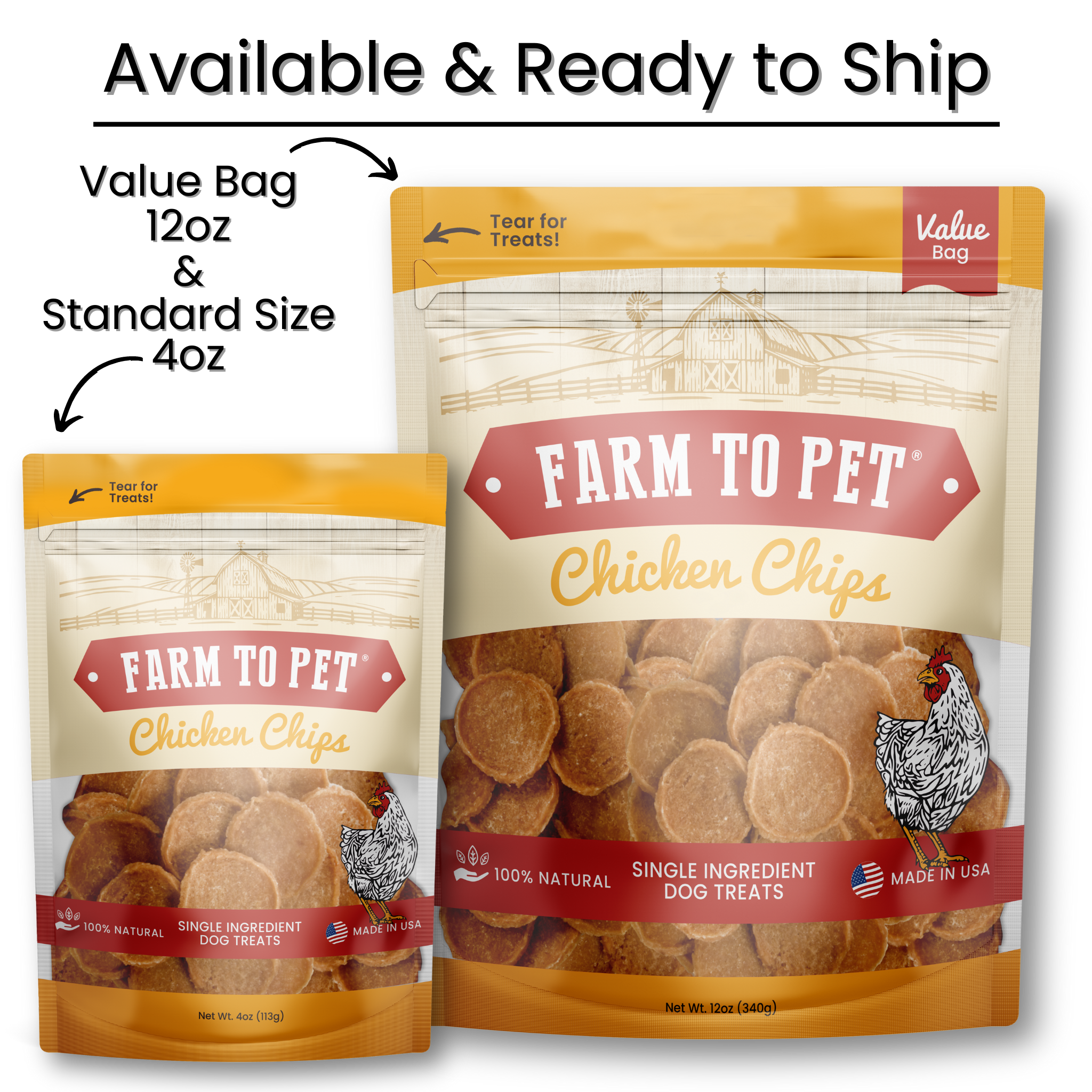 Chicken Chips Dog Treats: 12oz