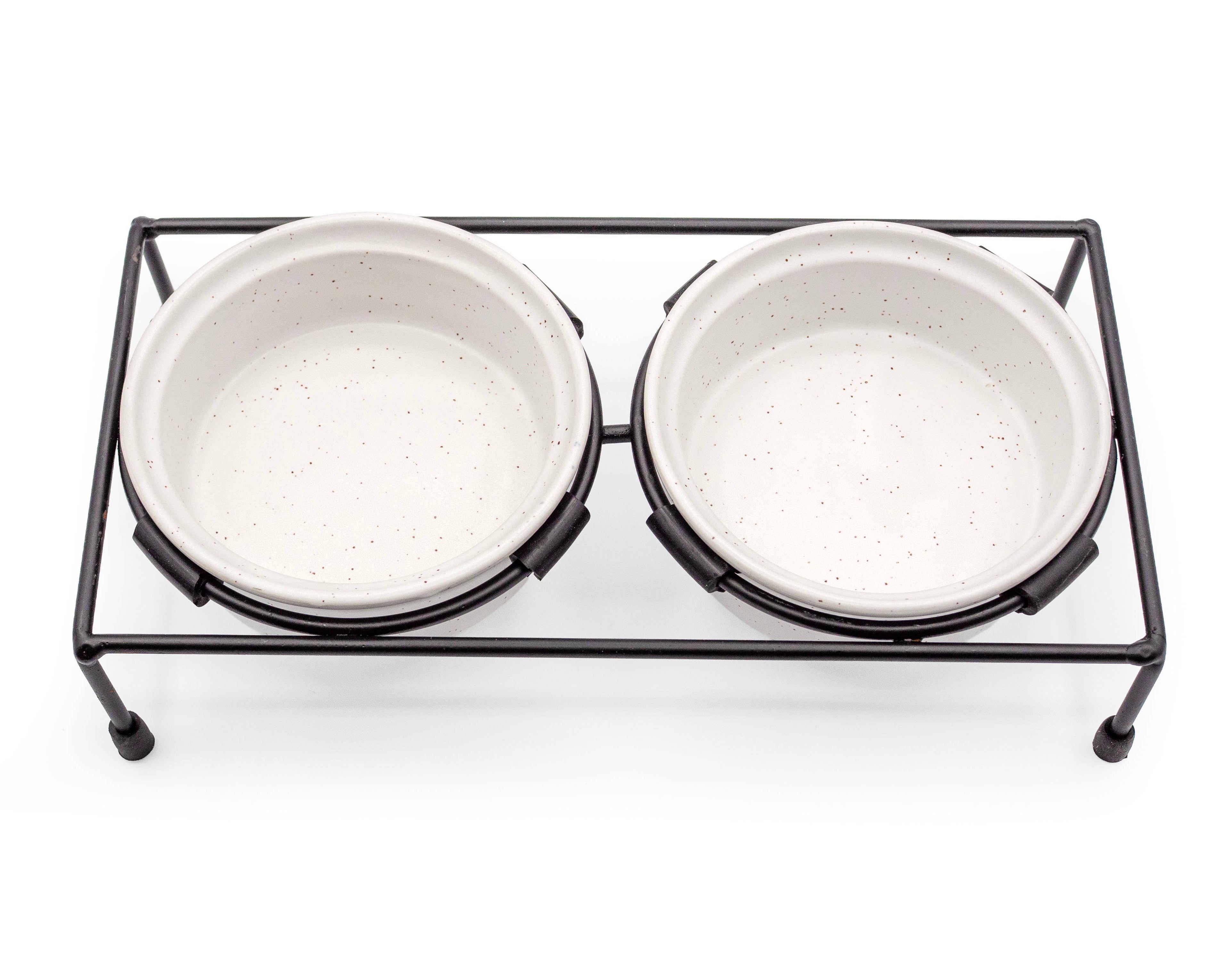 ThoozyPet Stoneware Pet Double Diner White 10 oz