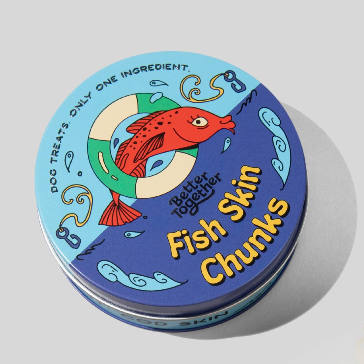 Freeze Dried Fish Skin Chunk Dog Treats - Tin Can