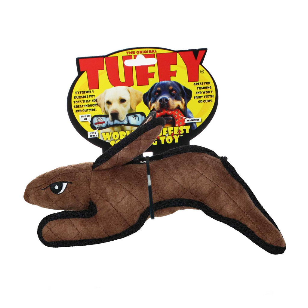 Tuffy Barnyard Rabbit - Brown, Durable, Squeaky Dog Toy
