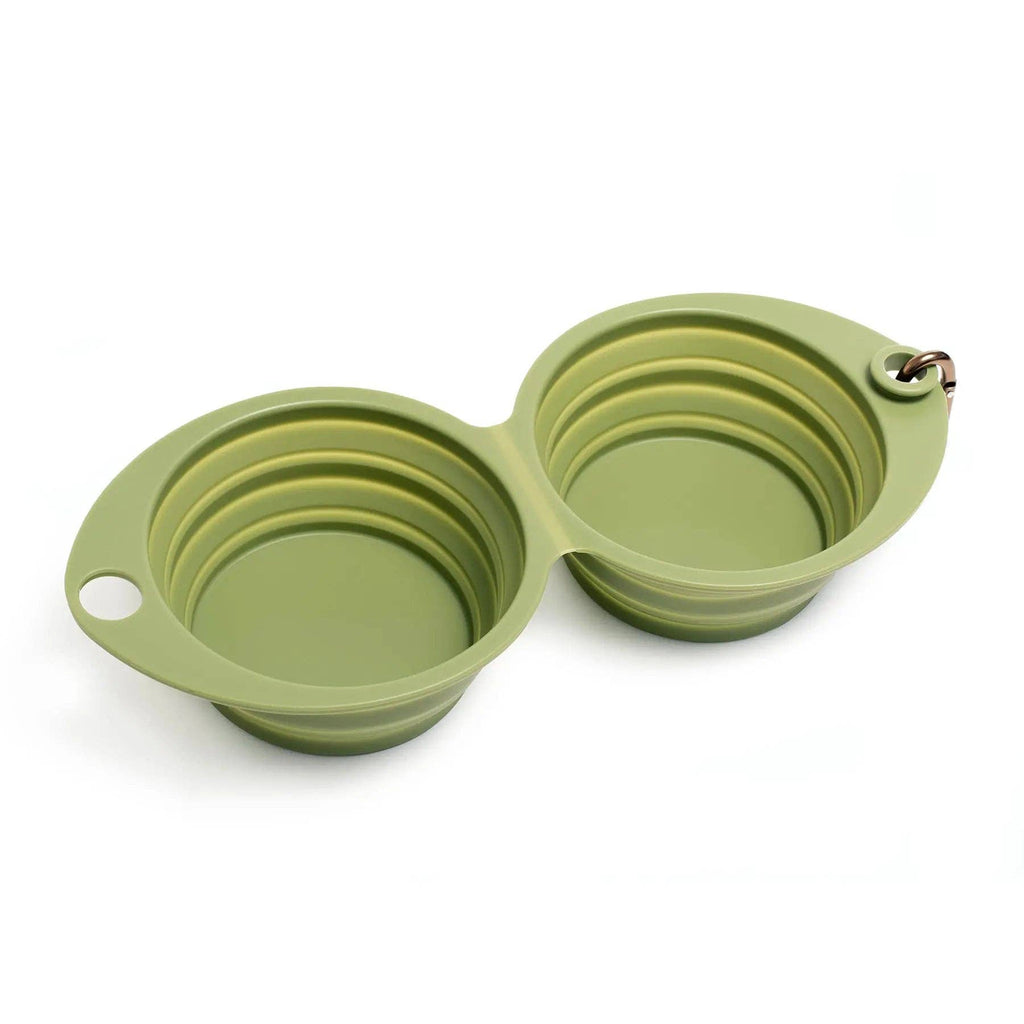 Snack Attack Collapsible Travel Bowl: OLIVE