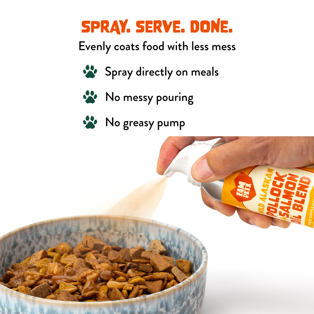 Omega 3 Fish Oil Spray for Dogs & Cats - Wild Alaskan Pollock & Salmon Blend: Wild Alaskan Pollock & Salmon Blend