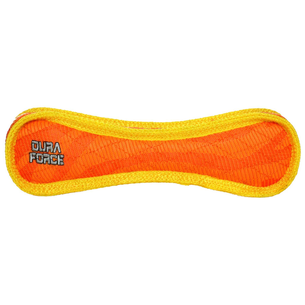 DuraForce Bone Tiger - Orange, Durable, Squeaky Dog Toy
