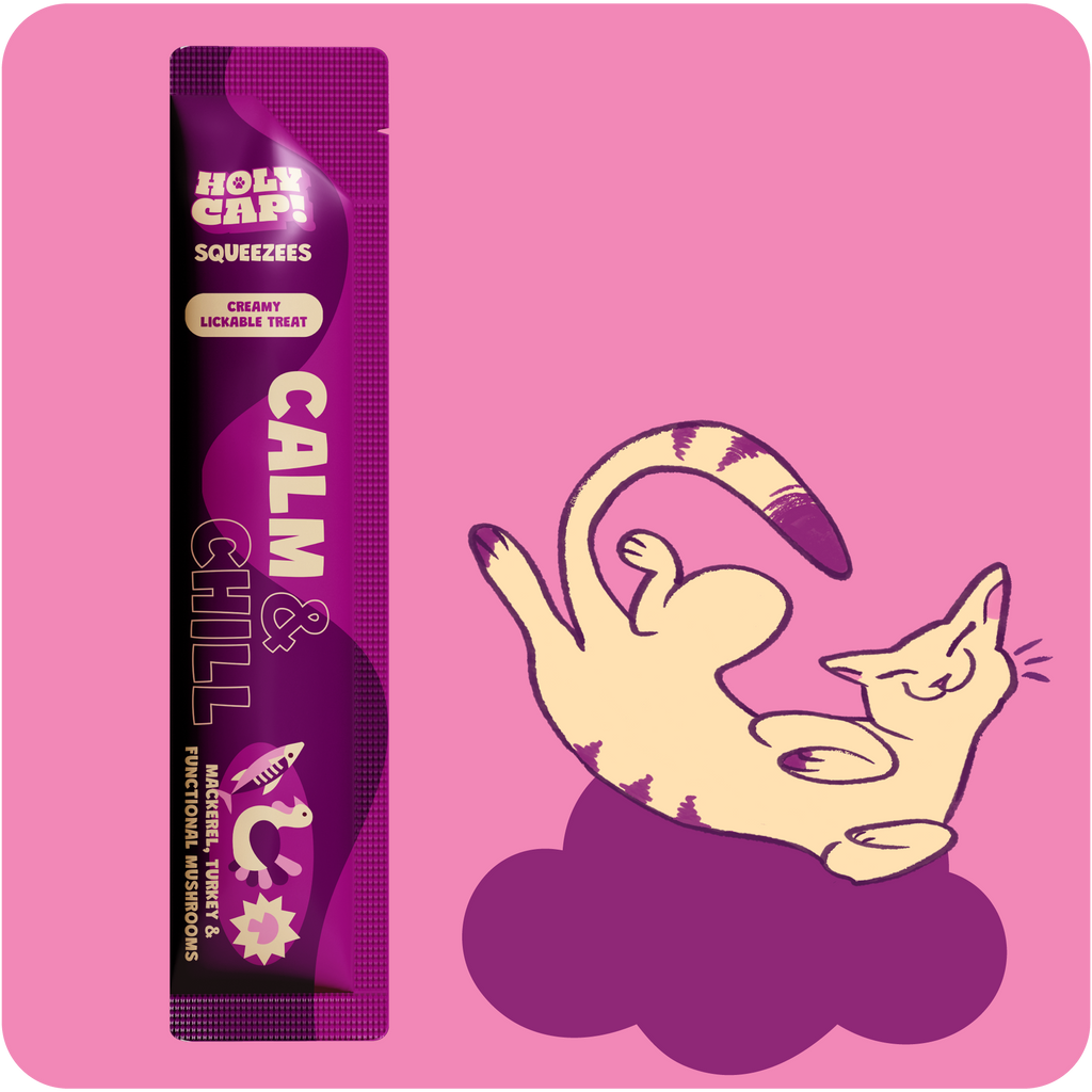 HOLY CAP Squeezees (CAT) Calm & Chill Lickable Treats, 5pc