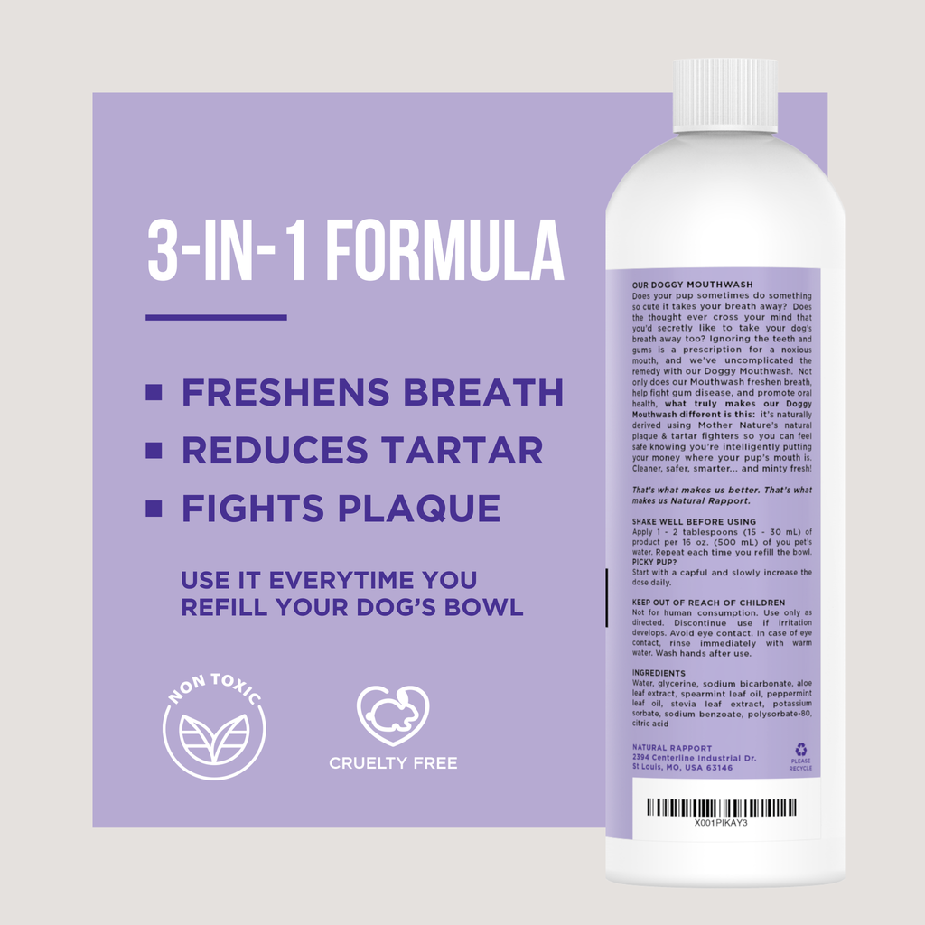 The Only Doggy Mouthwash Dogs Need: 3 ounce