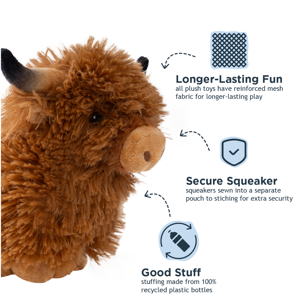 Highland Cow with Squeaker Dog Toy