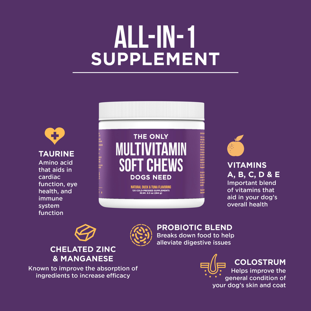 The Only Multivitamin Soft Chews Dogs Need: 12 count pouch